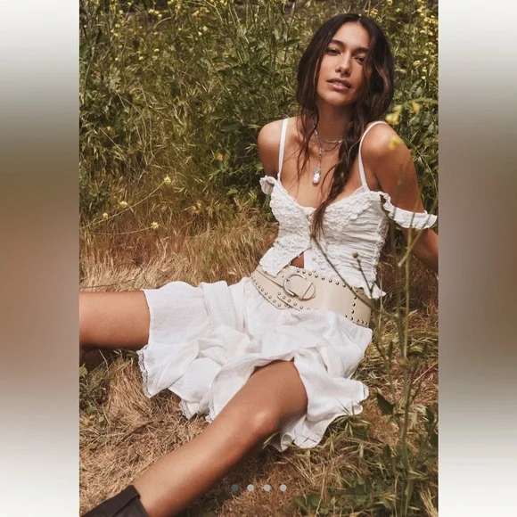 Anthropologie Celandine Godet SET - Drawstring Midi Skirt & Smocked Crop Top - Picture 1 of 7